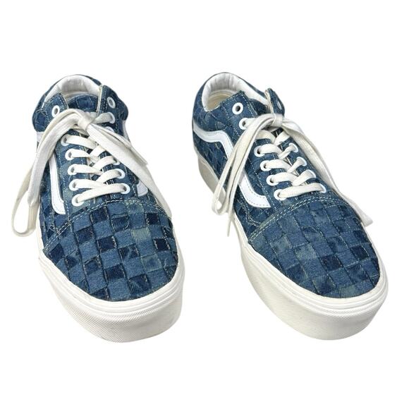 Vans Unisex Stackform Blue Woven Denim Platform Sneaker Size M 8 W 9.5 - Picture 5 of 11